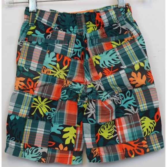 NEW 2014 Gymboree Safari Ranger Patchwork Boys Shorts Plaid Leaves sz 3T Pockets - Picture 2 of 6